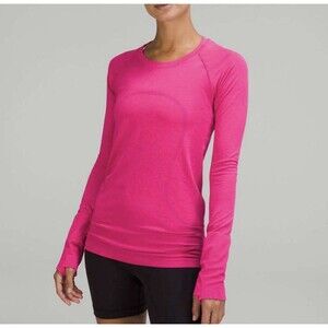 Lululemon Shirt Womens Medium Sonic Pink Swiftly Tech Long Sleeve 2.0 Size 8